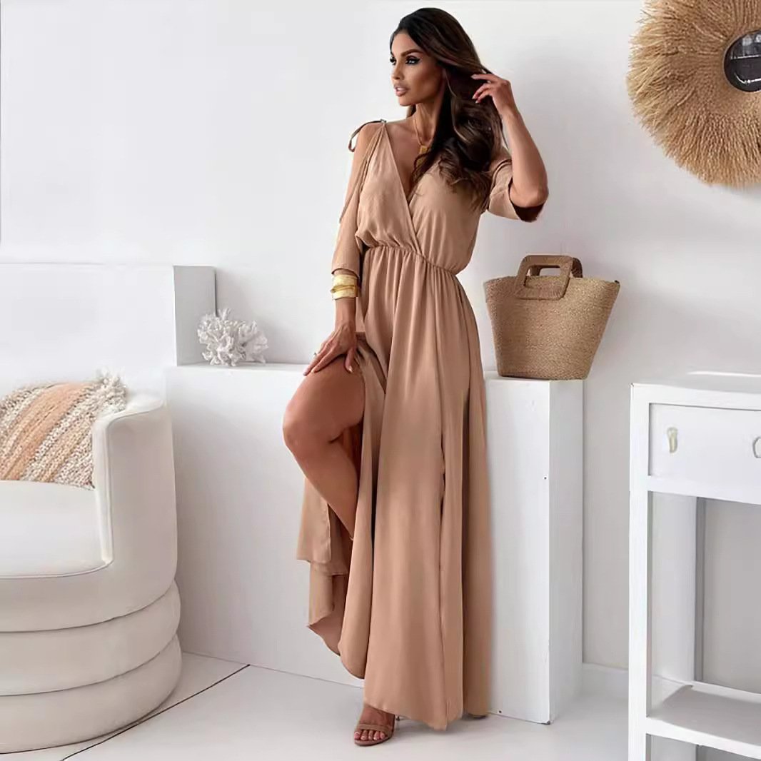 Vestido maxi de cintura alta