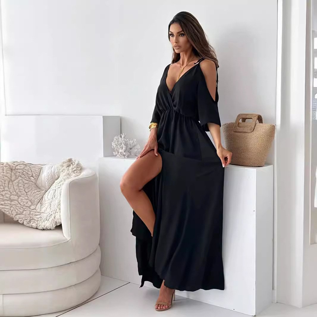 Vestido maxi de cintura alta