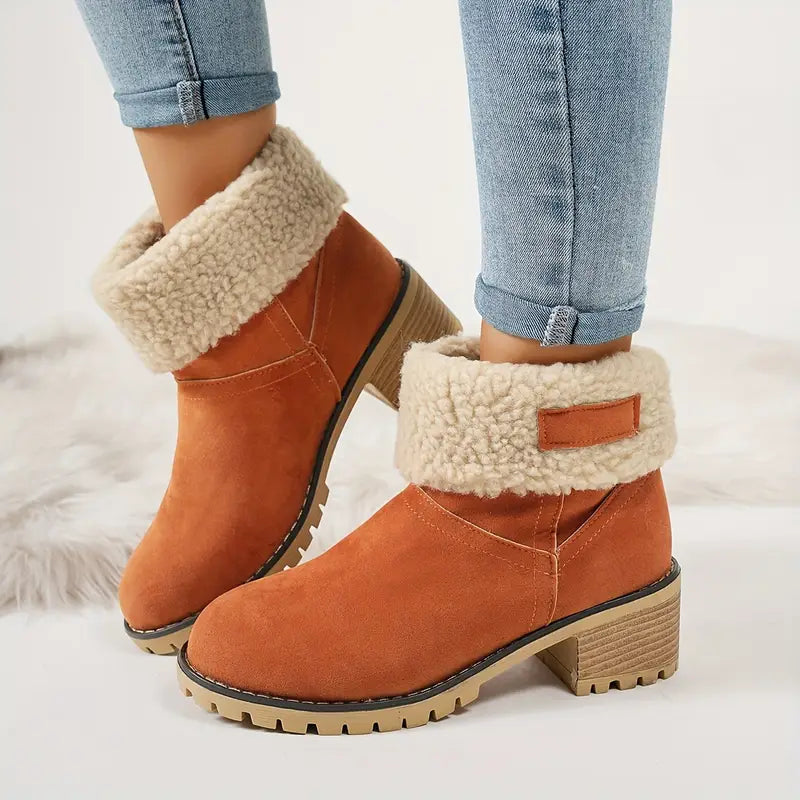 Botines de Invierno con Tacón Grueso