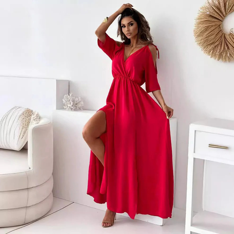Vestido maxi de cintura alta