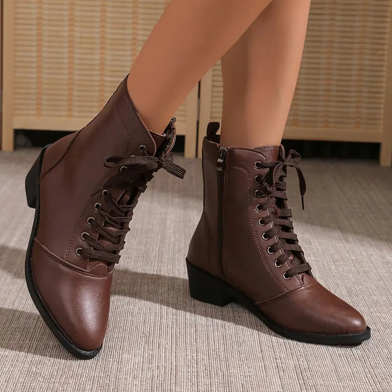 Botas con Cremallera Lateral Punta Afilada