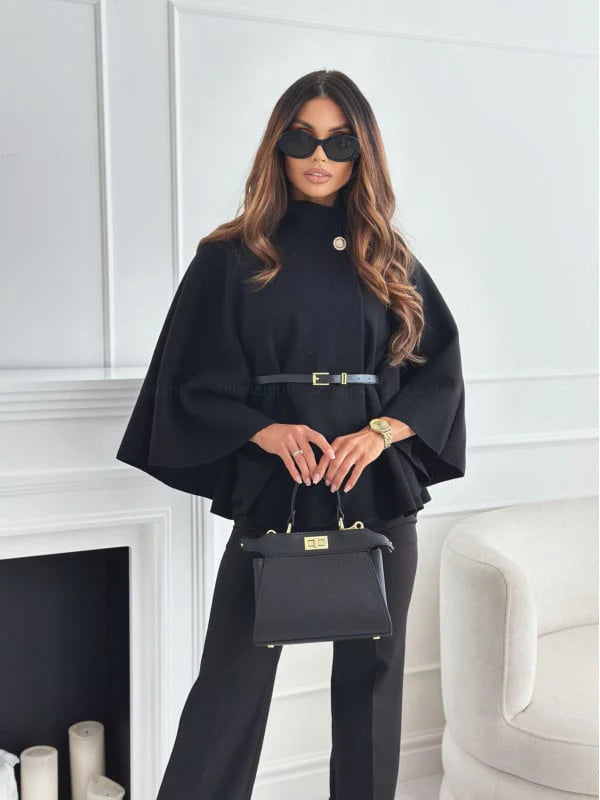 Elegante chaqueta tipo capa