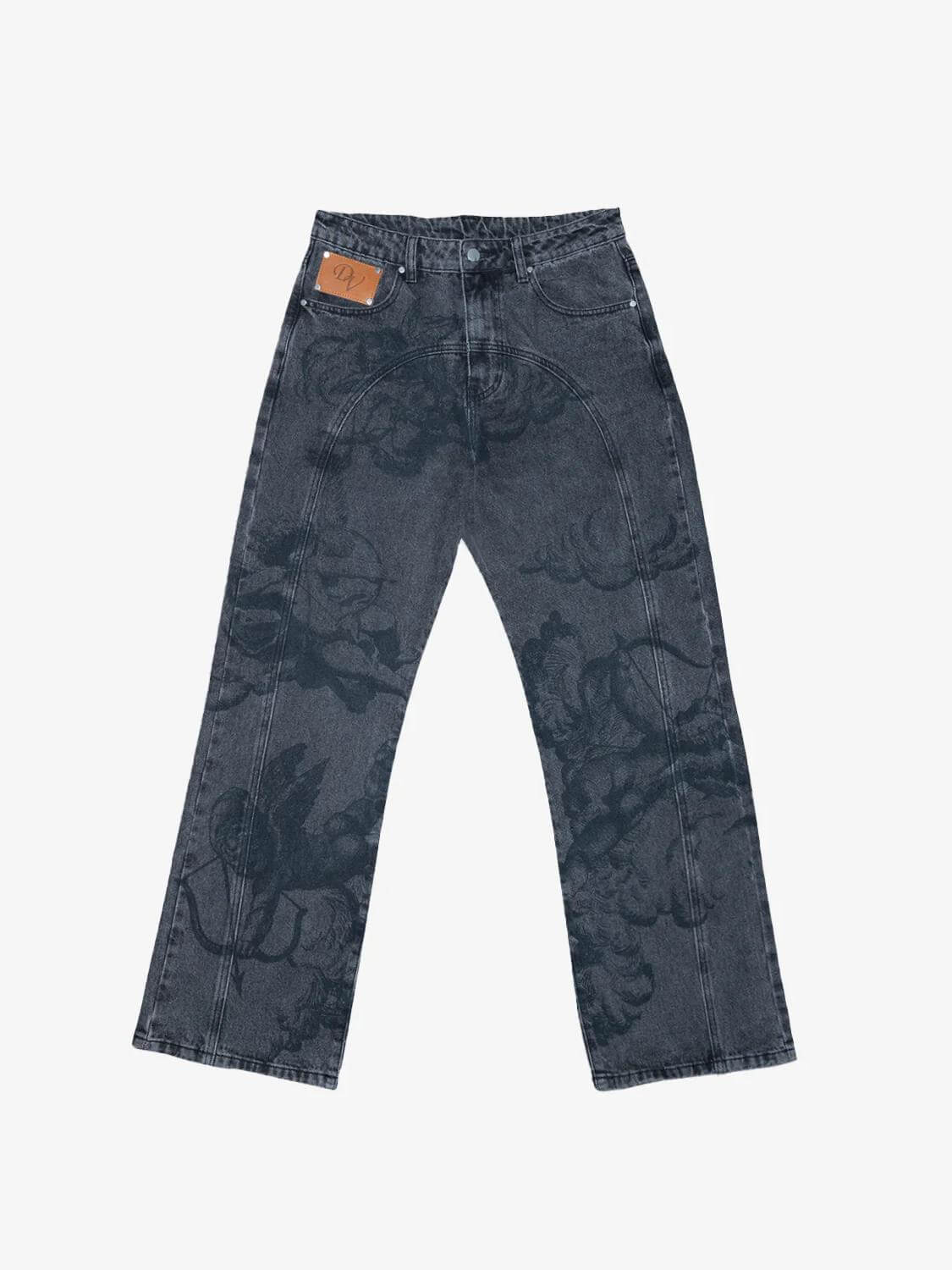 Vaqueros Lavados con Estampado Cupido
