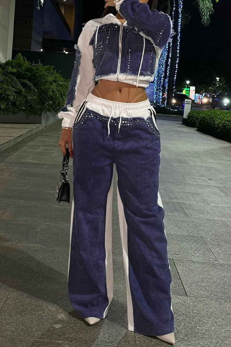 Conjunto Casual de Mezclilla y Brillos