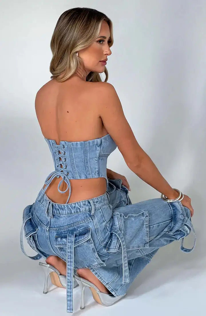 Conjunto denim Estilo Cargo