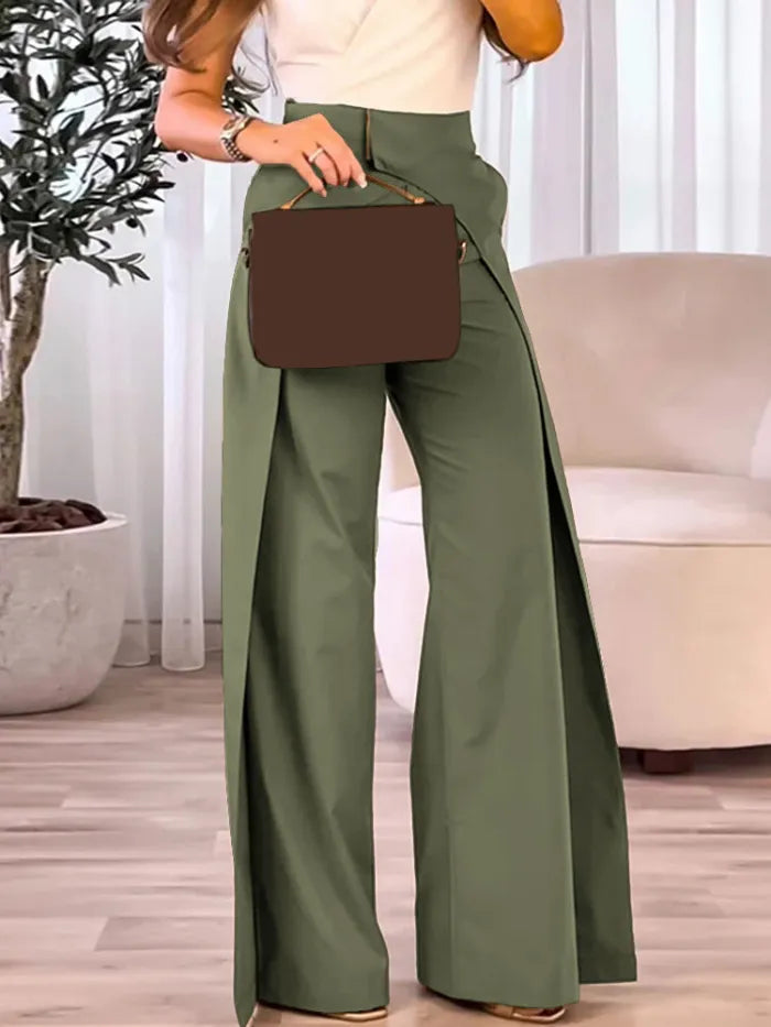 Pantalón asimétricos con cintura alta