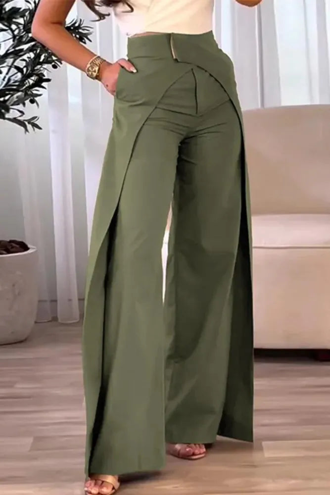 Pantalón asimétricos con cintura alta