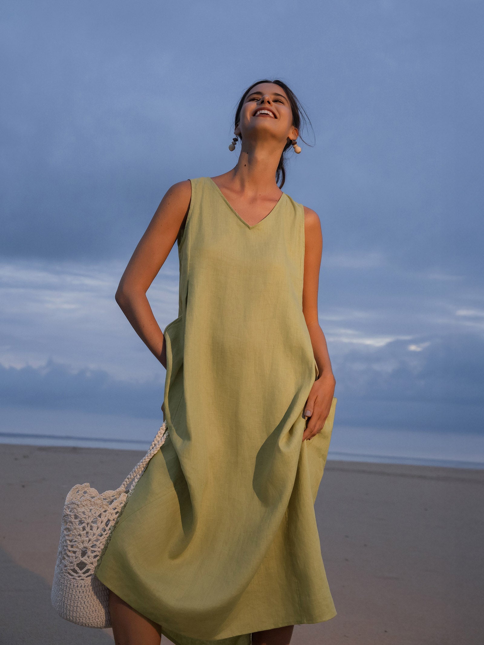Vestido largo de lino Lily