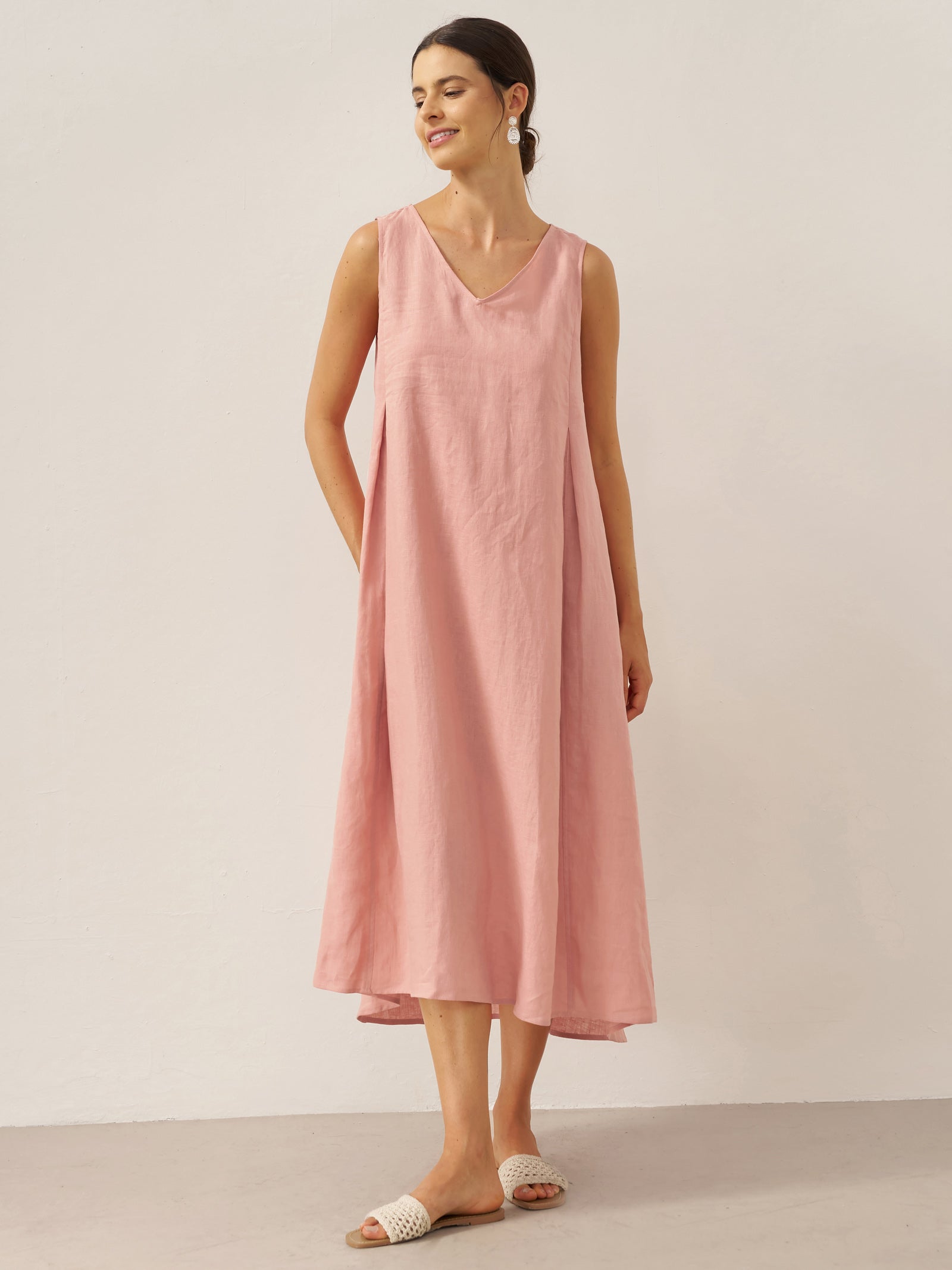 Vestido largo de lino Lily