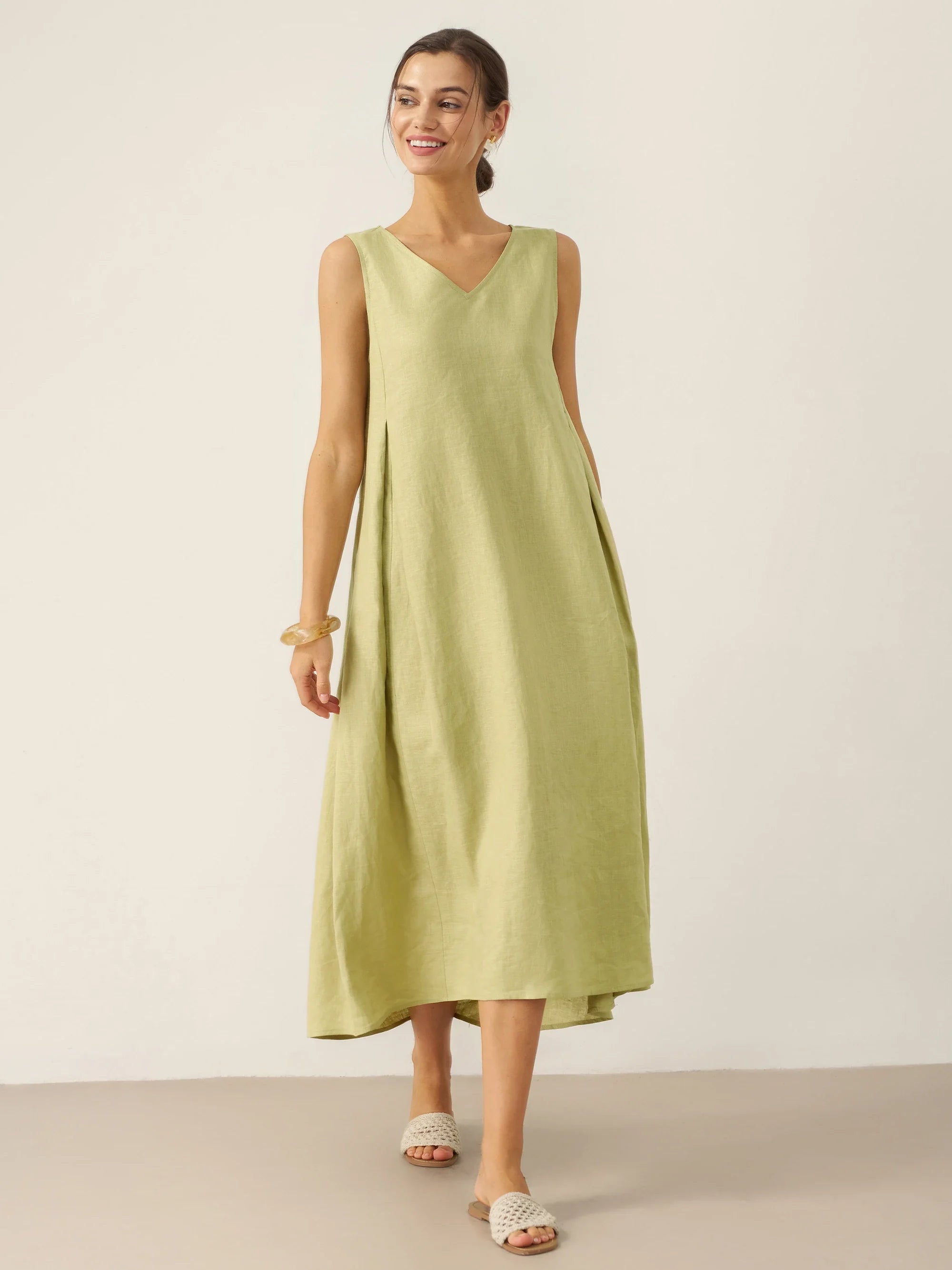 Vestido largo de lino Lily