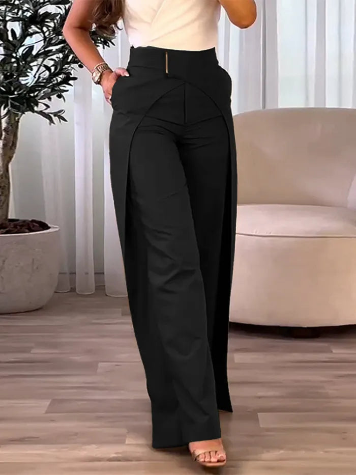 Pantalón asimétricos con cintura alta