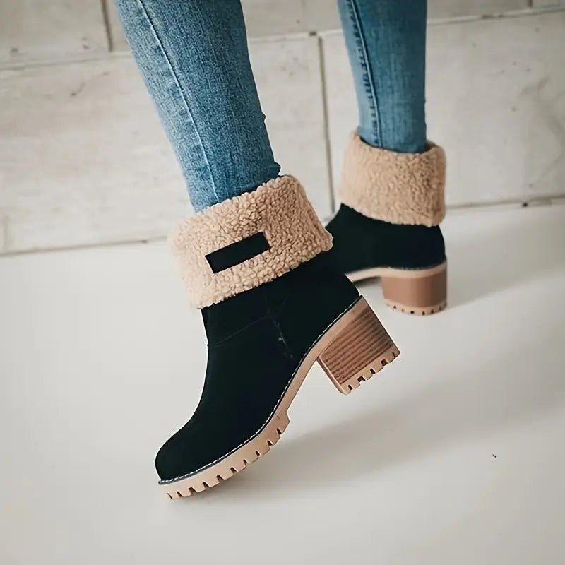 Botines de Invierno con Tacón Grueso