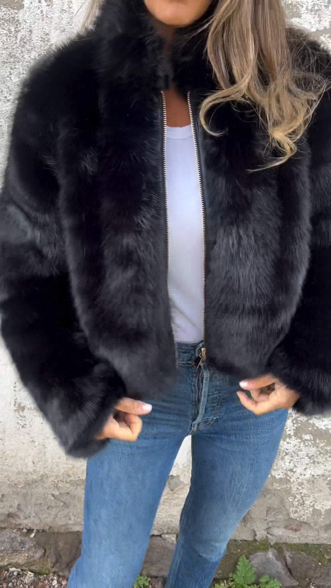 Chaqueta informal de cuello alto