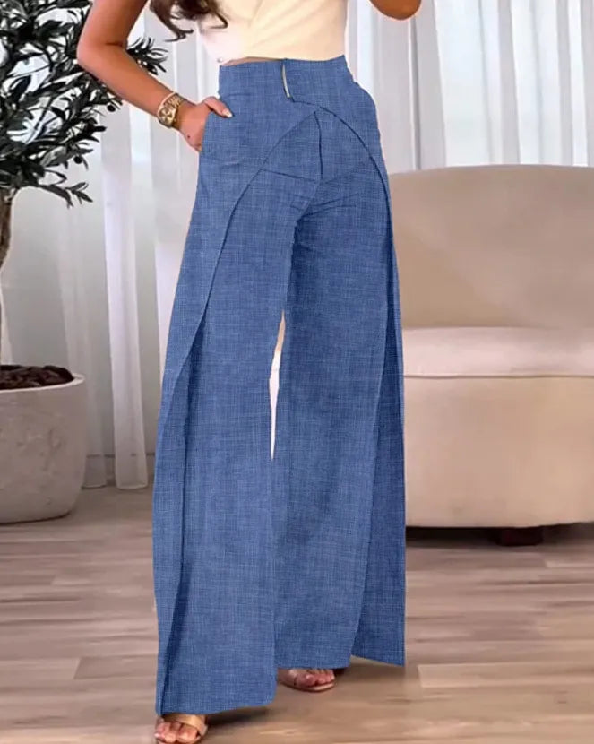 Pantalón asimétricos con cintura alta
