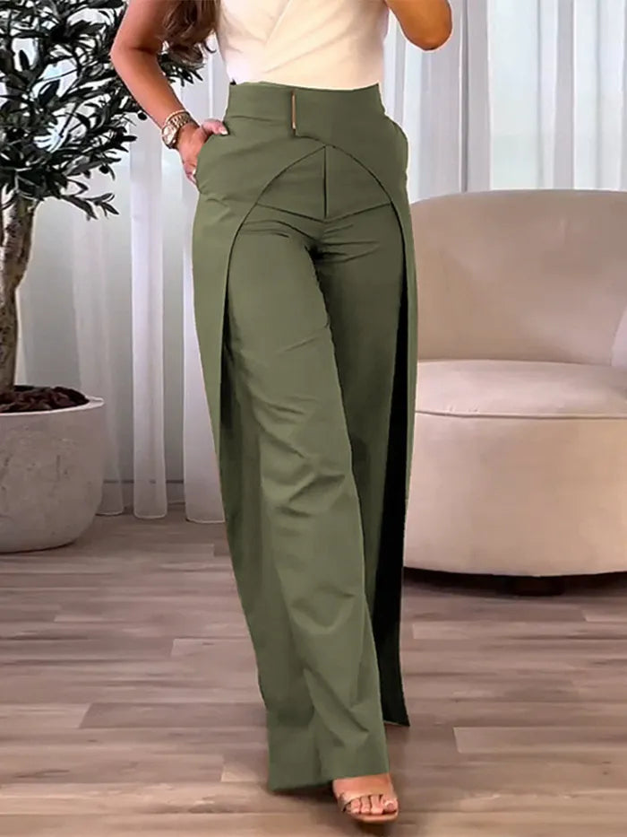 Pantalón asimétricos con cintura alta